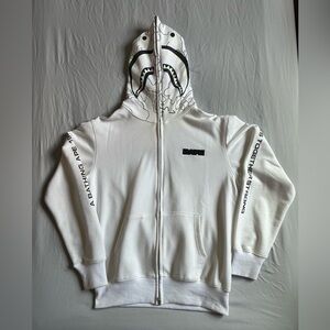 BAPE City Camo Reflective Shark Full Zip Hoodie White Size Large